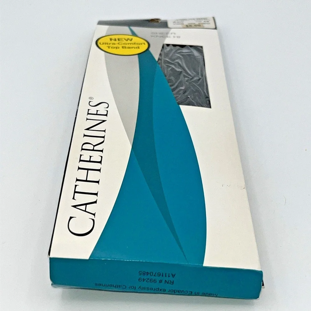 Catherines Sheer Knee Hi Stockings BLACK Size A/B - Pack of 3 - NEW